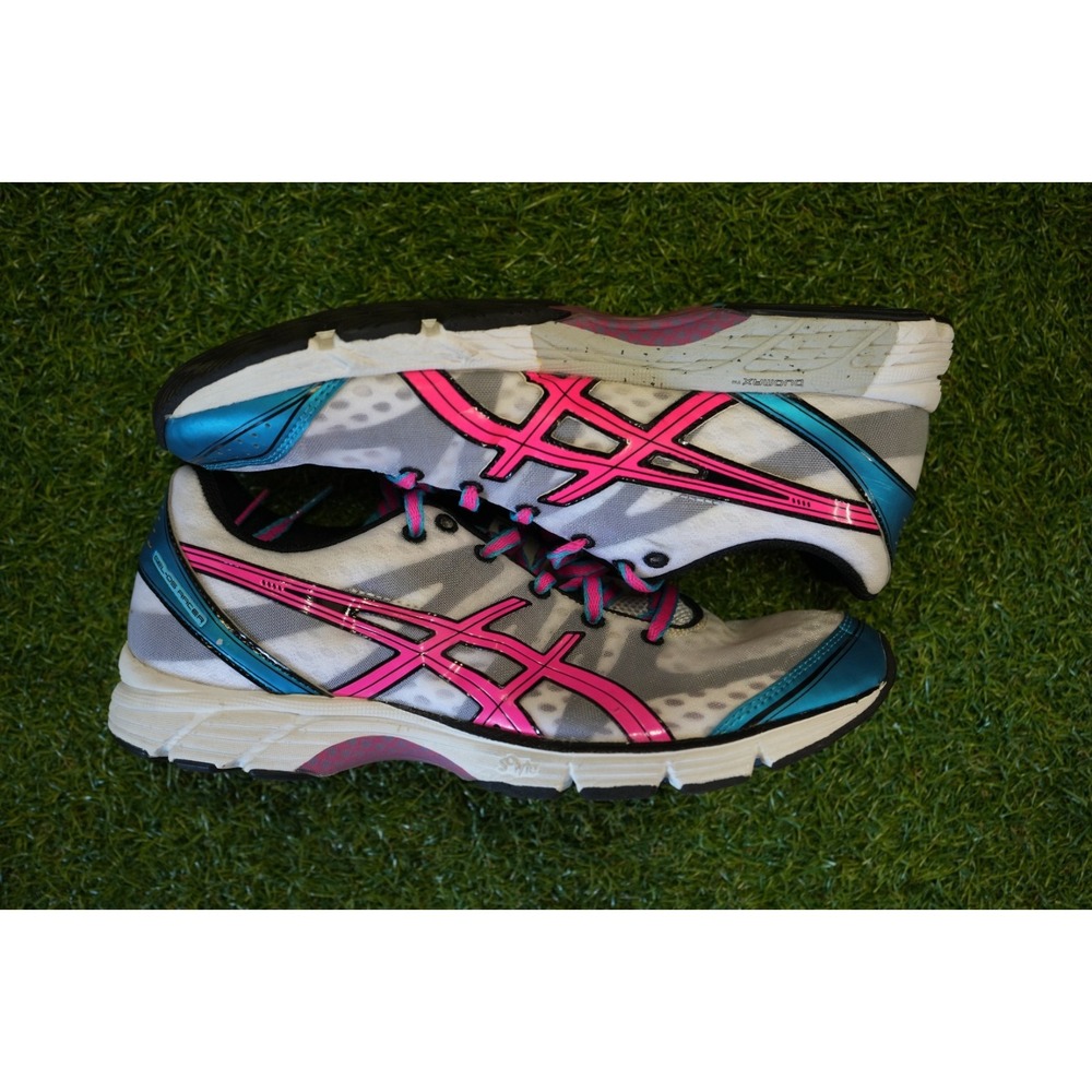 Asics Gel-OS Racer T266N Womens US 8.5 Running‎ Shoes Pink Aqua White Sneakers